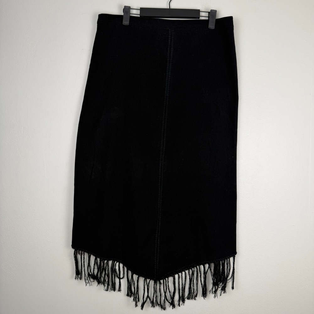 Canyon Road Skirt Women's XL Black Polyester Blend Western Straight Fringe Hem